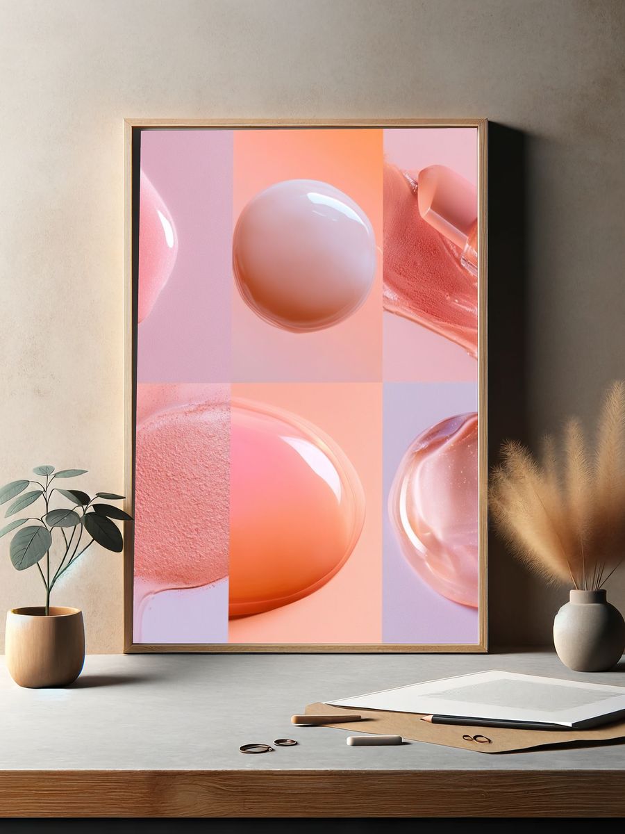 Pastel Cosmetic Texture Abstract Poster. — room view 2