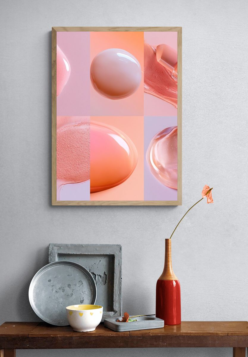 Pastel Cosmetic Texture Abstract Poster. — room view 3