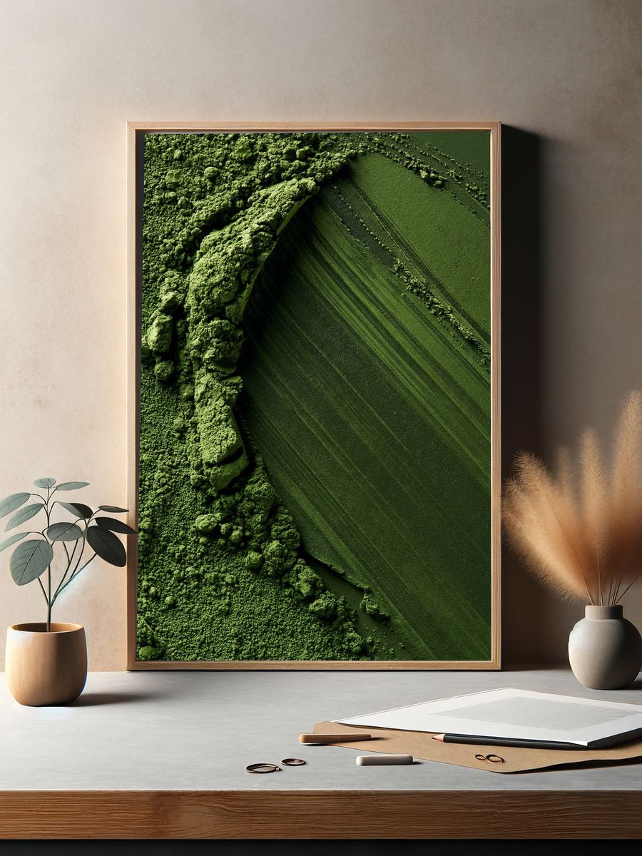 Emerald Texture Abstract Poster. — room view 2
