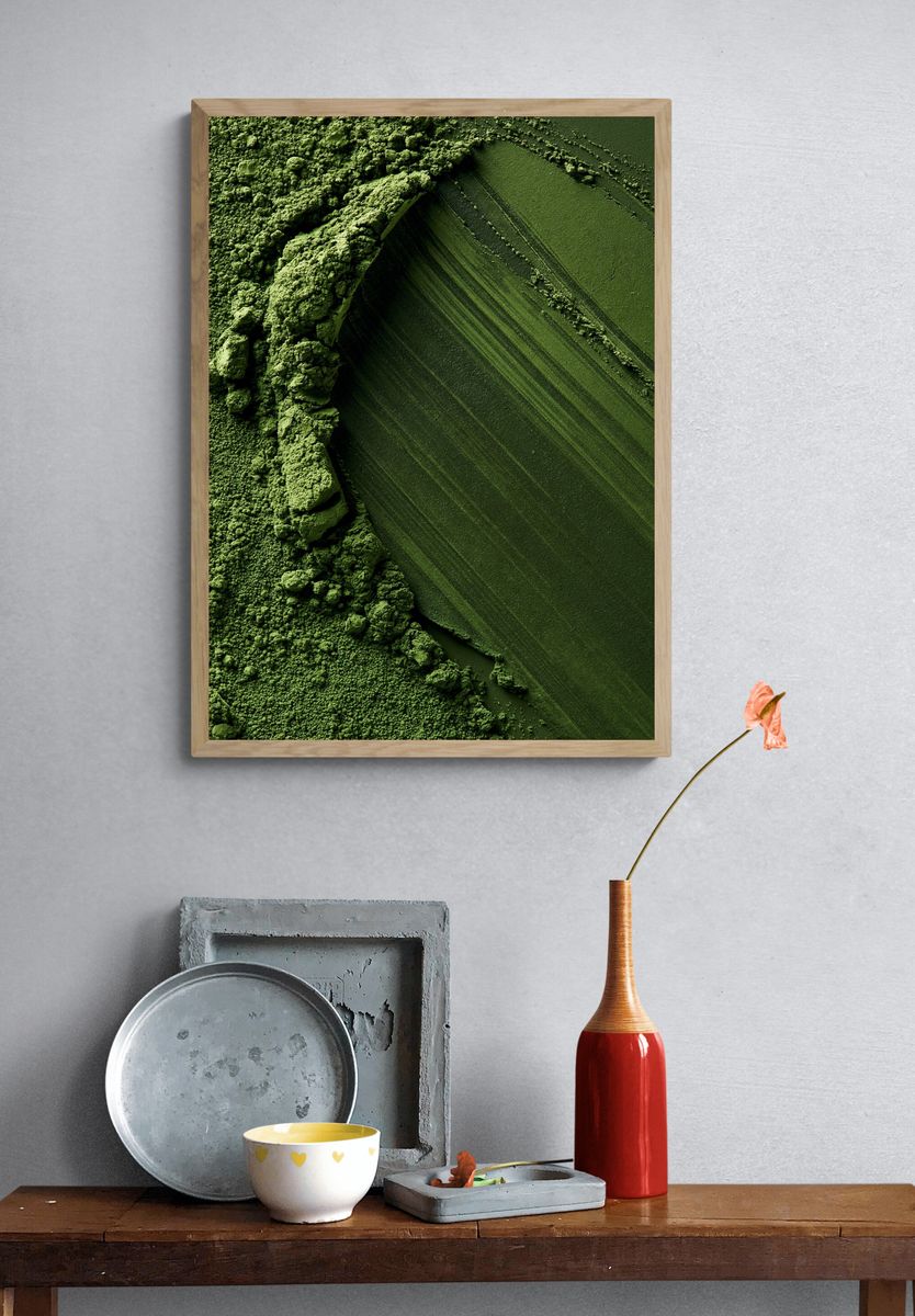 Emerald Texture Abstract Poster. — room view 3