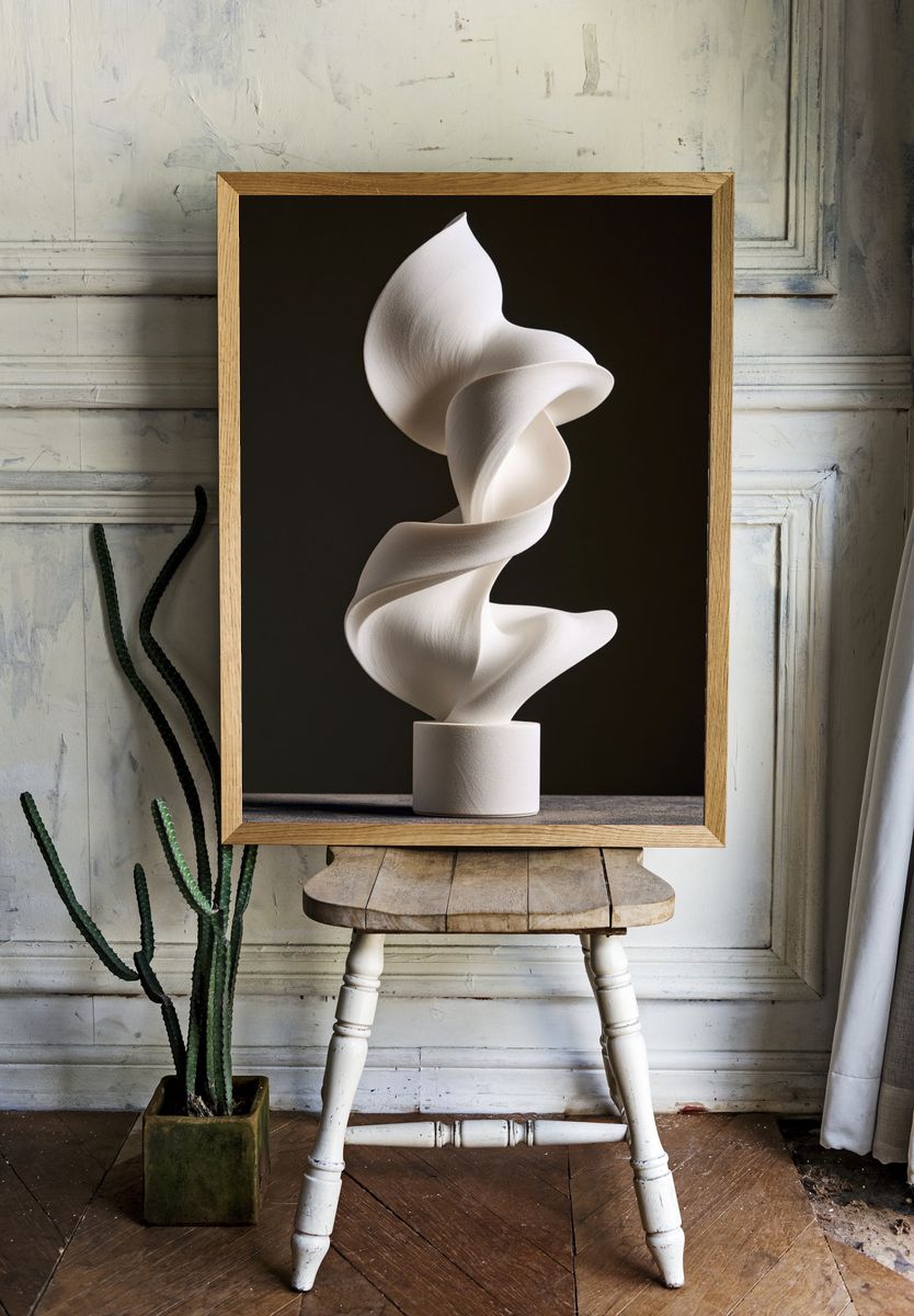 Abstract White Sculpture Poster. room preview
