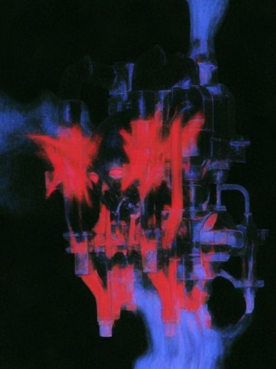 Neon Glitch Abstract Poster. poster