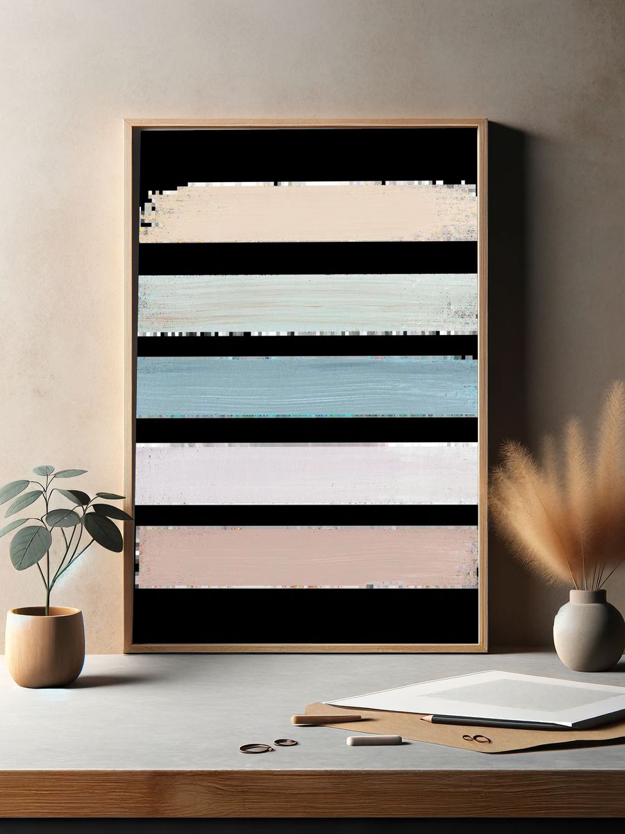 Pink Glass Orbs Abstract Poster. — room view 2