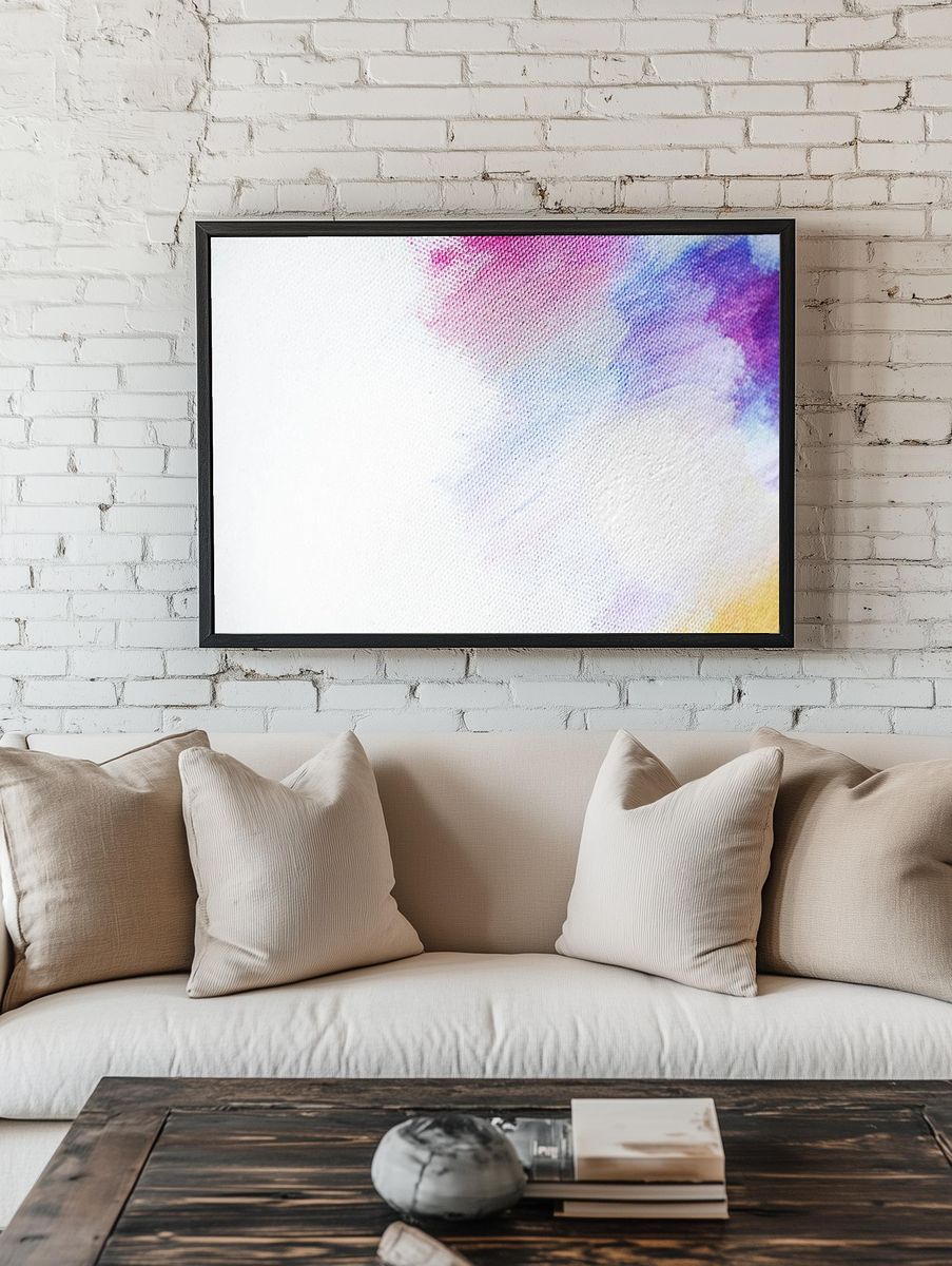 Colorful brush stroke canvas background room preview