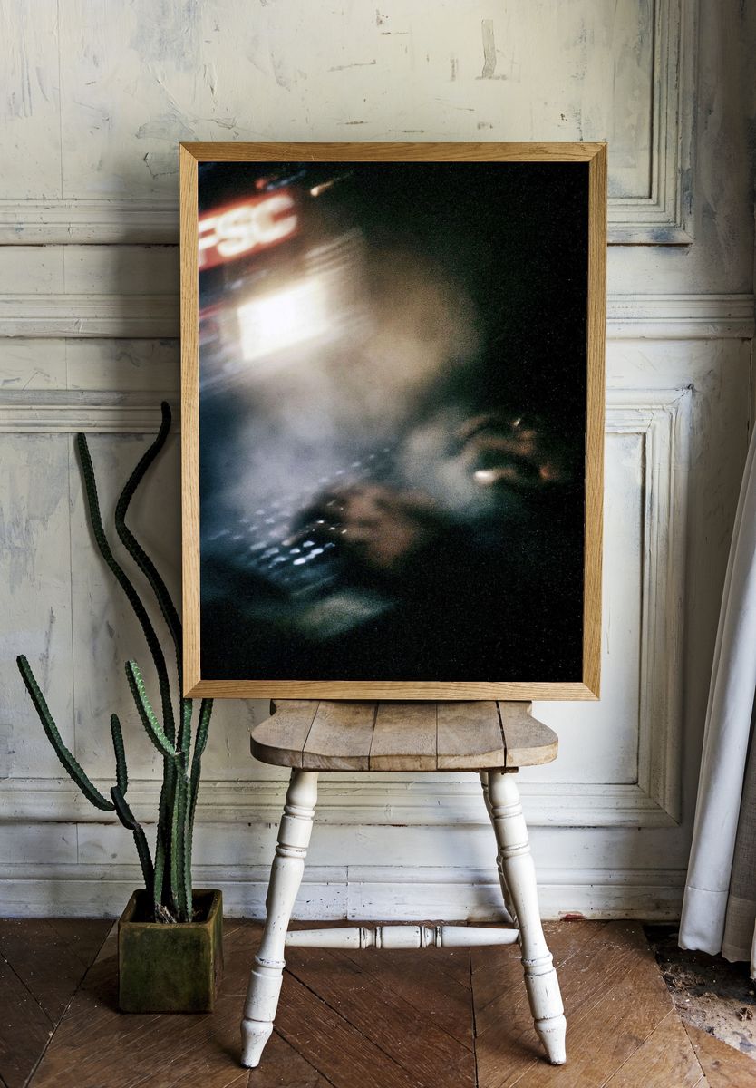 Blurred Neon Night Street Poster. — room view 1