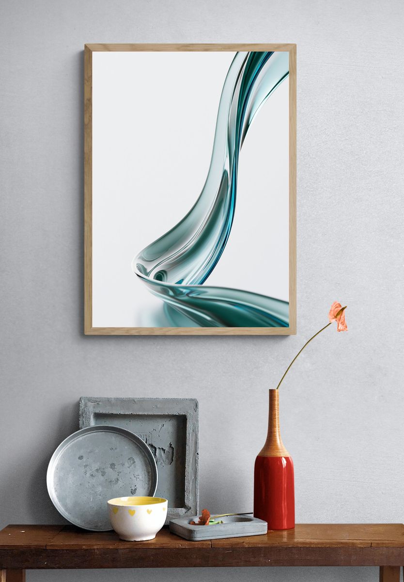 Glass Wave Abstract Print. — room view 3