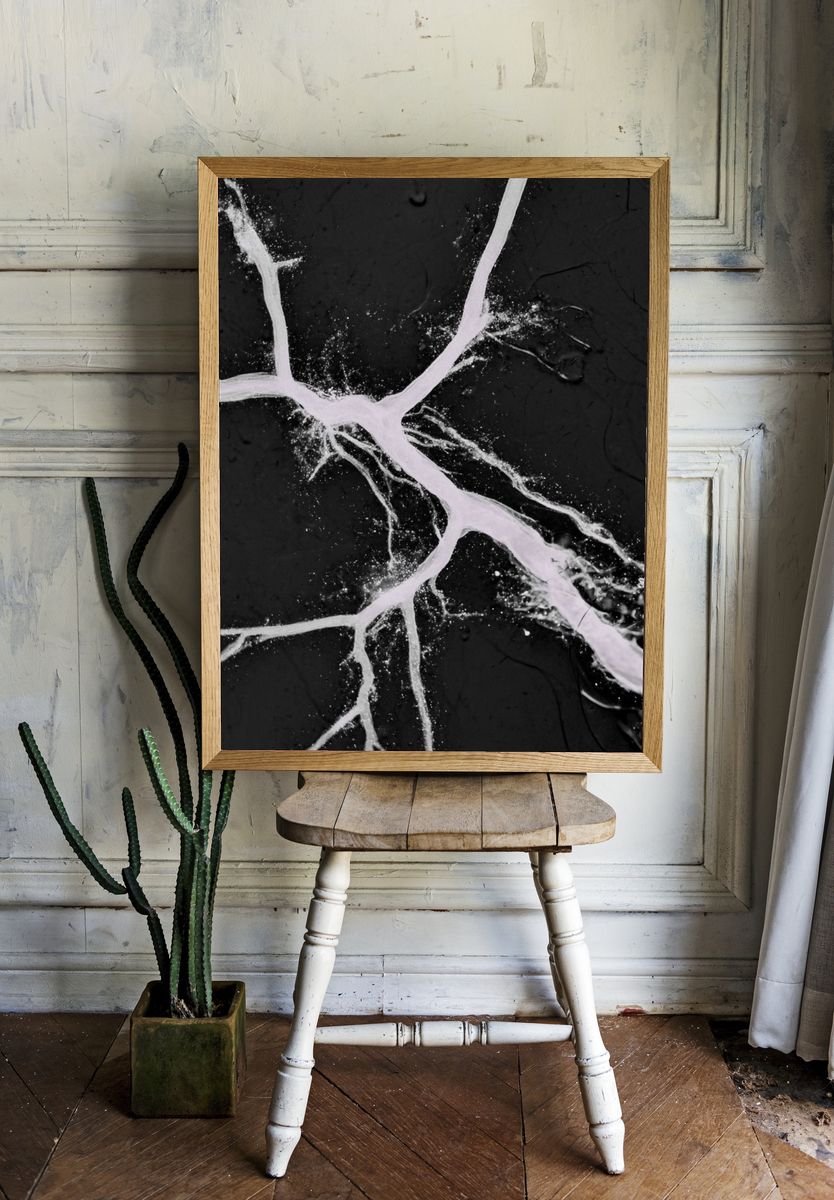 Cracked Marble Veins Abstract Poster. room preview