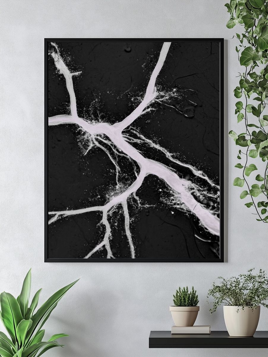 Cracked Marble Veins Abstract Poster. — room view 4
