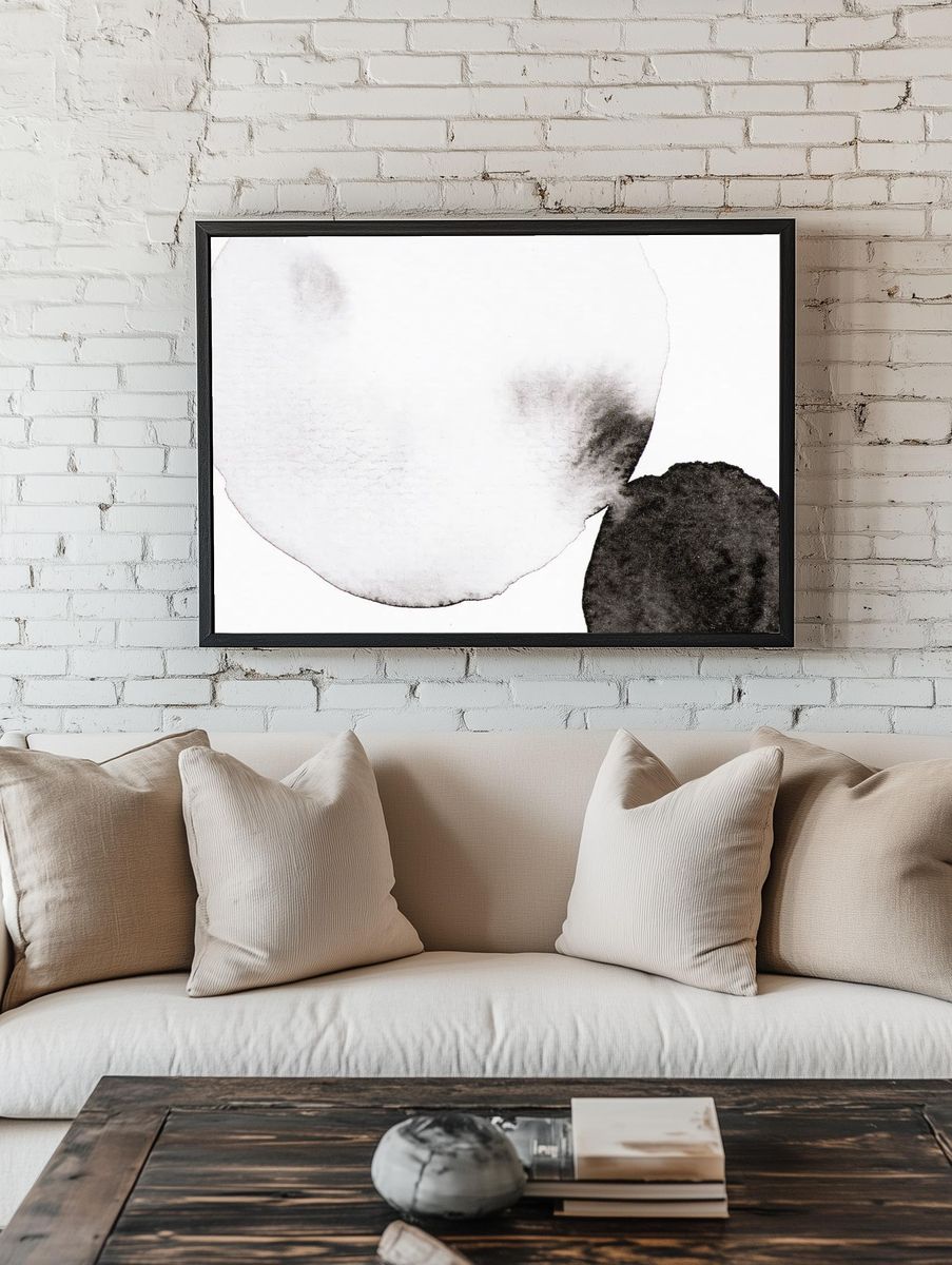 Minimal watercolor stain texture background. — room view 1
