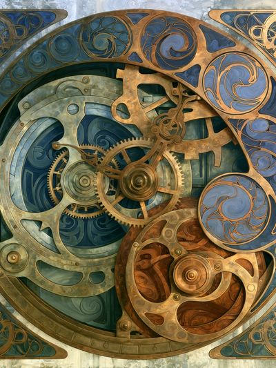 Steampunk Gears Abstract Poster. poster