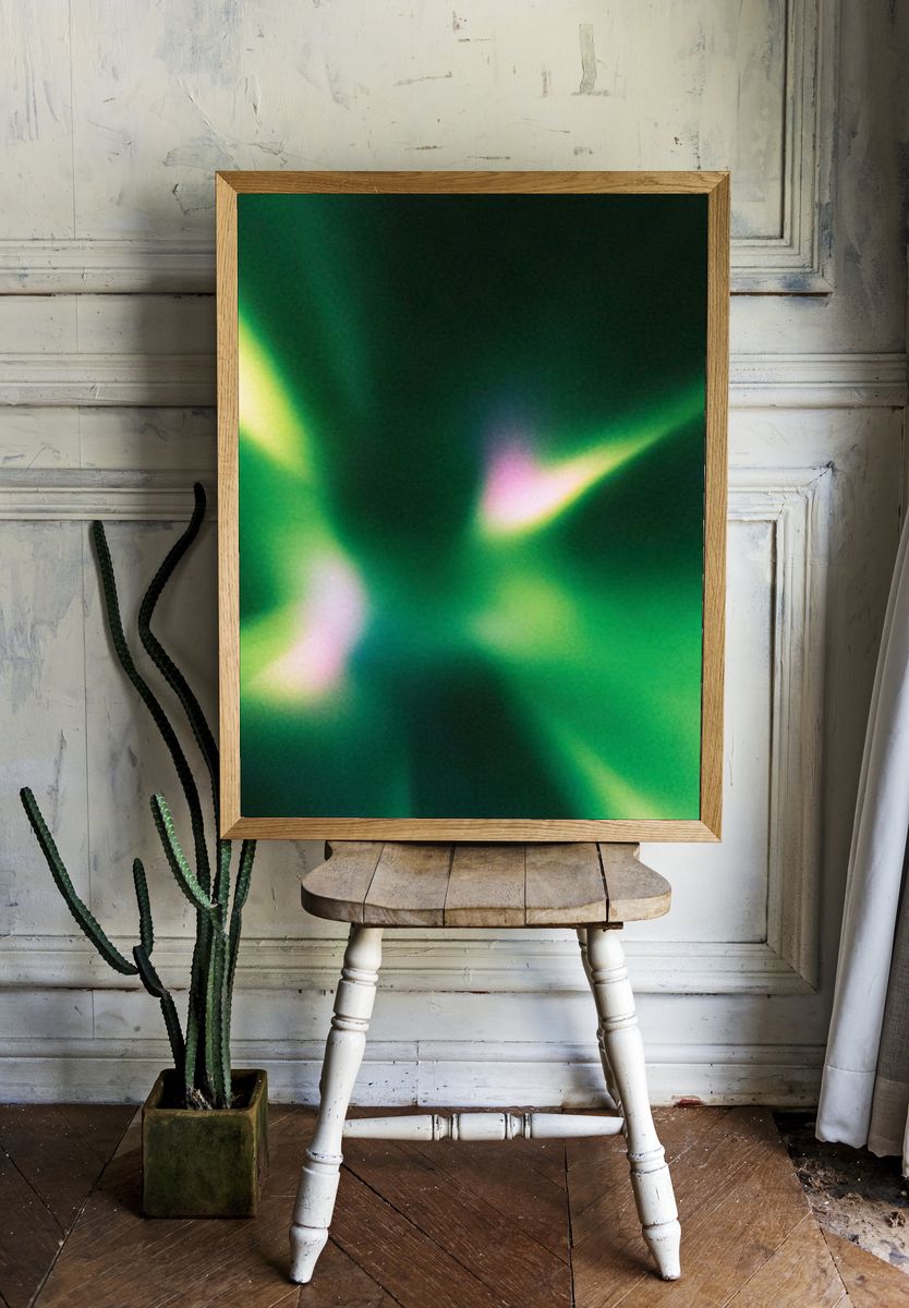 Emerald Aurora Abstract Poster. — room view 1