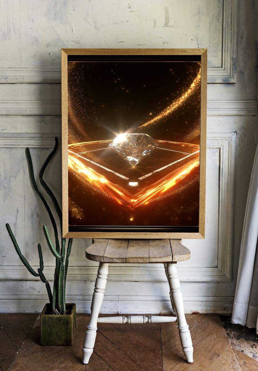 Diamond Glow Abstract Poster. — room view 1