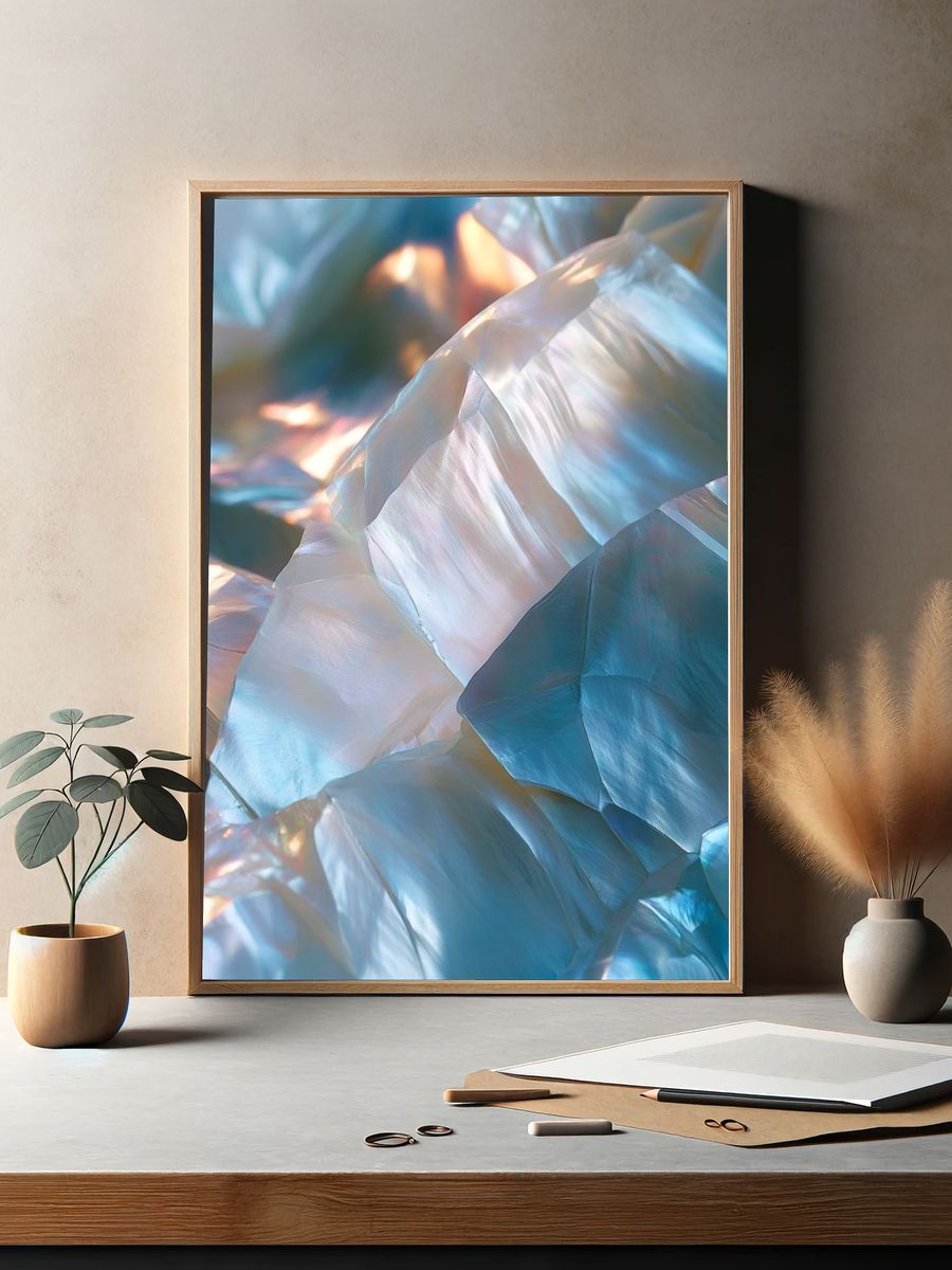 Iridescent Crystal Abstract Poster. — room view 2
