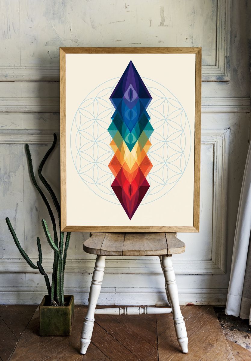 Sacred Geometry Prism Poster. — room view 1