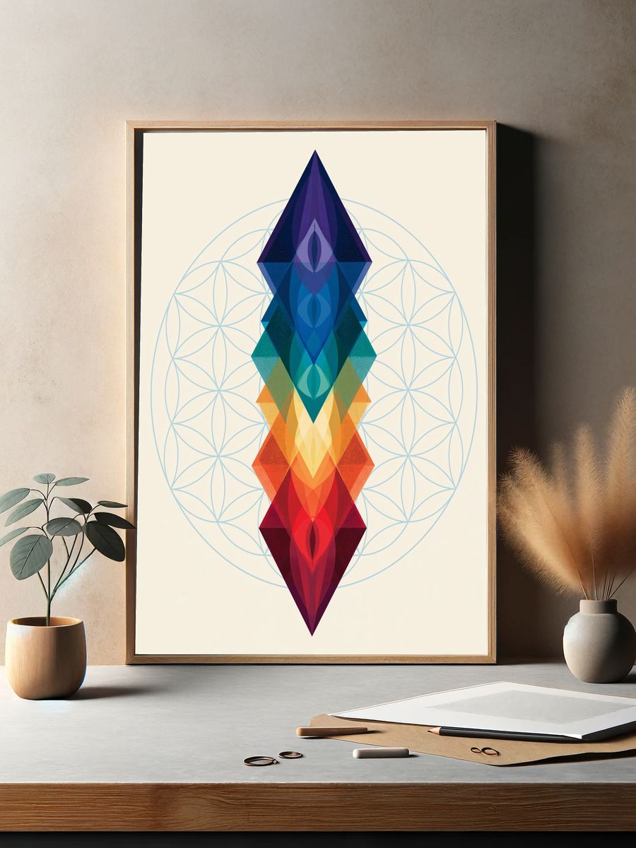 Sacred Geometry Prism Poster. — room view 2