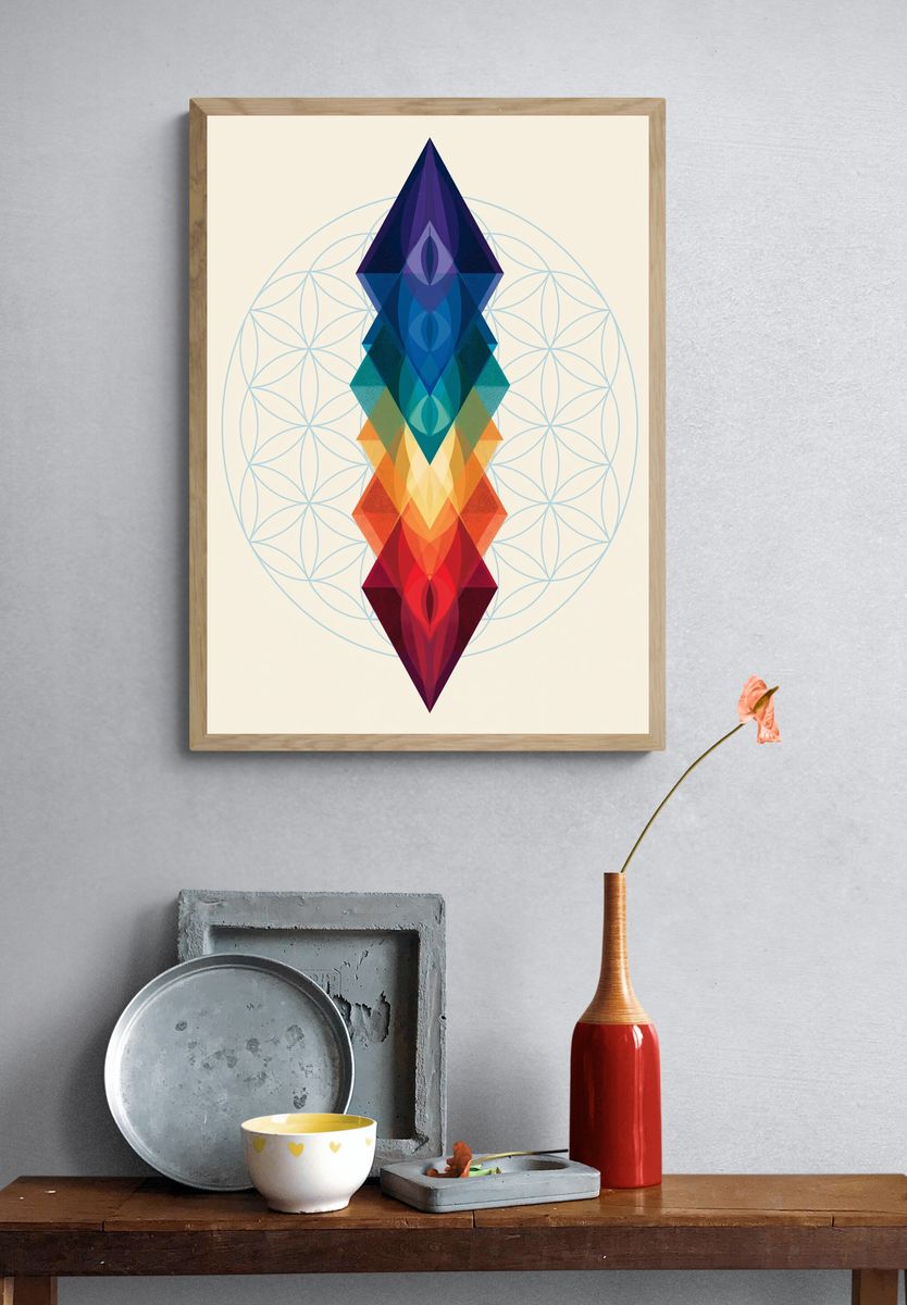 Sacred Geometry Prism Poster. — room view 3