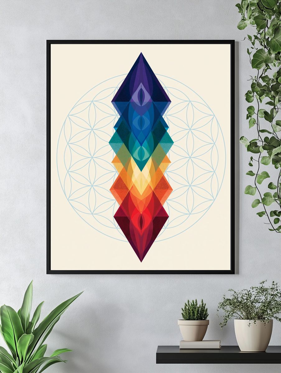Sacred Geometry Prism Poster. — room view 4