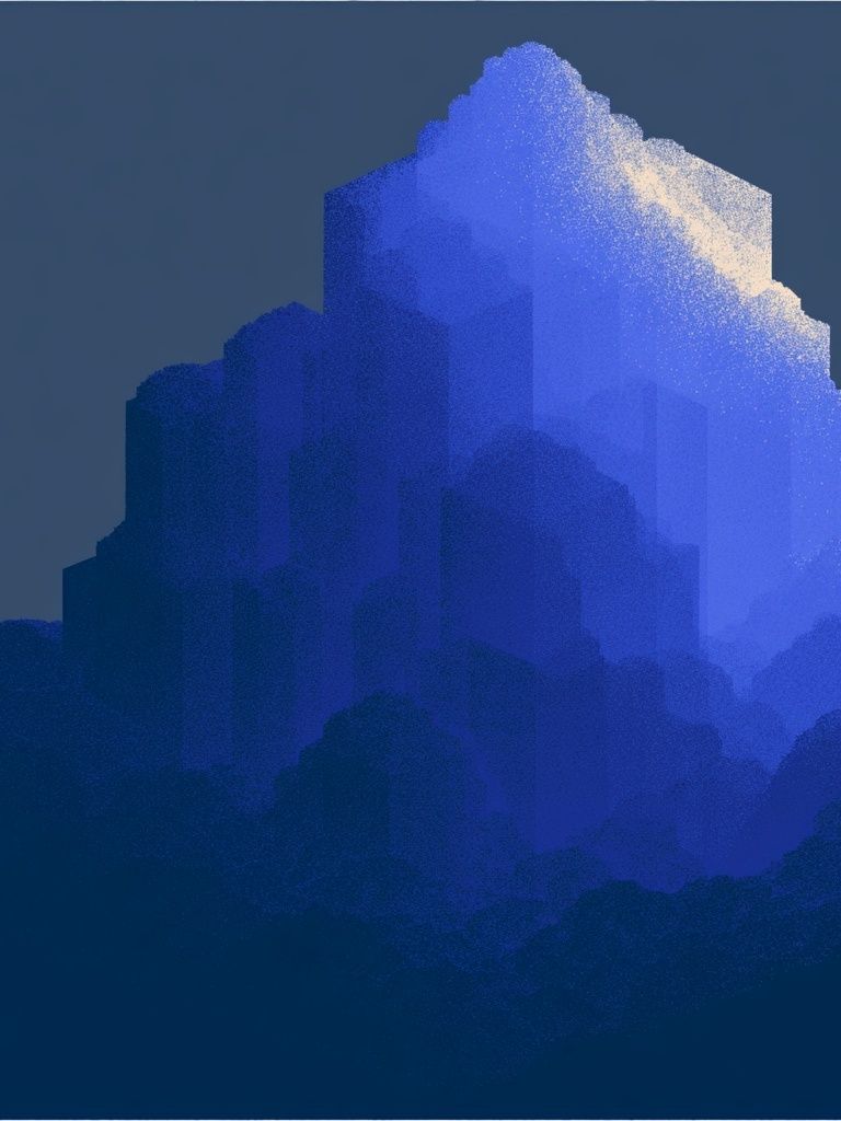 Blue Mountain Silhouette Abstract Poster. poster — abstract art