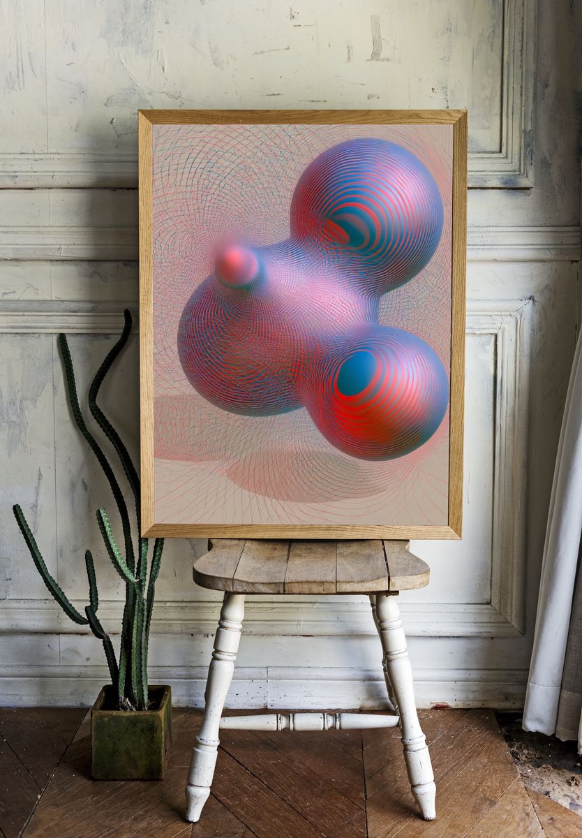 Chromatic Orbital Abstract Poster. — room view 1