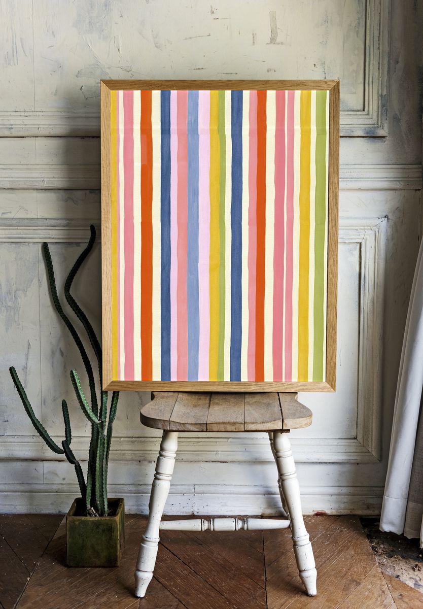 Pastel Stripe Abstract Poster. room preview