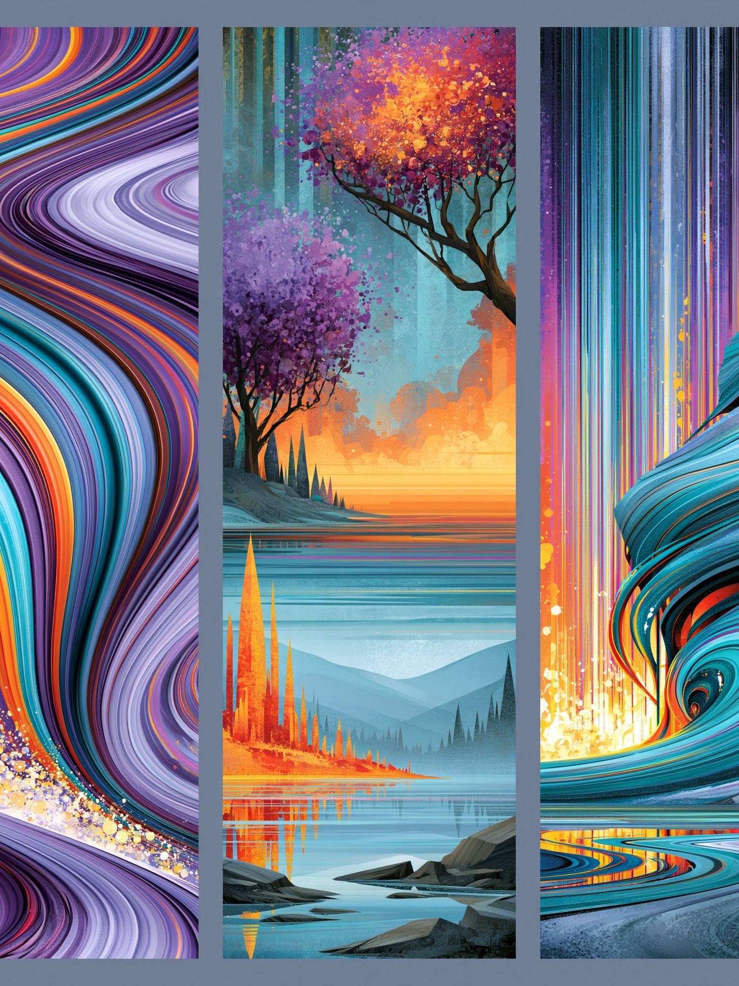 Abstract Color Flow Poster. poster — abstract art