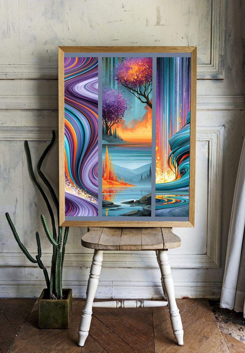 Abstract Color Flow Poster. — room view 1