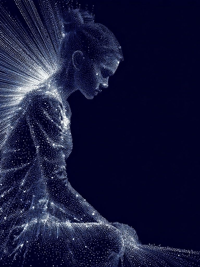 Digital Meditation Silhouette Poster. poster — abstract art