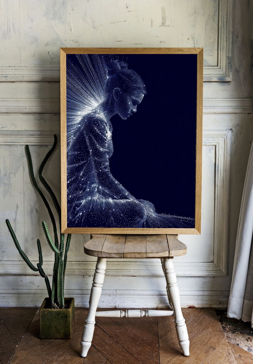 Digital Meditation Silhouette Poster room preview