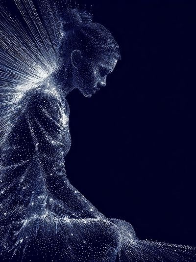 Digital Meditation Silhouette Poster. poster print