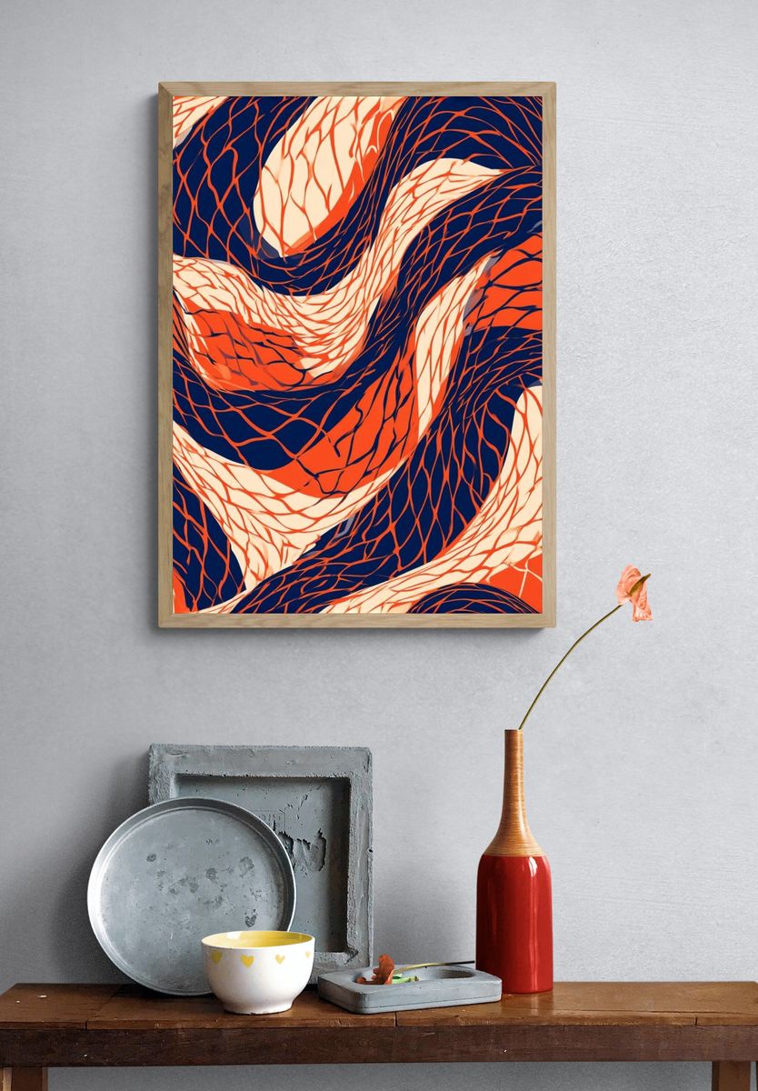 Abstract Wave Mesh Poster. — room view 3