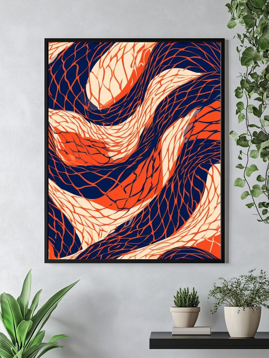Abstract Wave Mesh Poster. — room view 4
