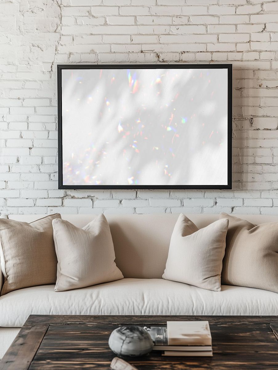 Holographic leaf shadow background illustration. — room view 1
