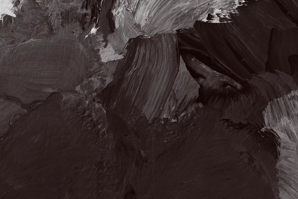 Black oil paint strokes textured. poster — abstract art