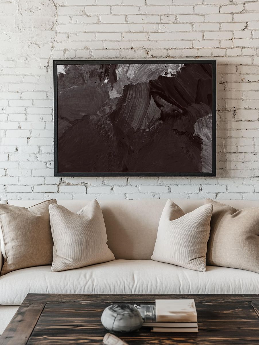 Black oil paint strokes textured. — room view 1
