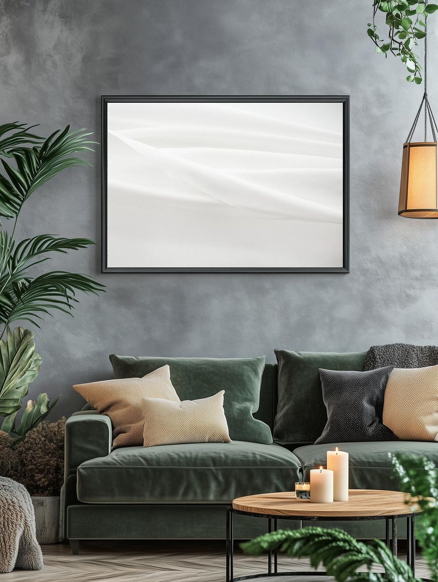 White fabric texture background design. — room view 4