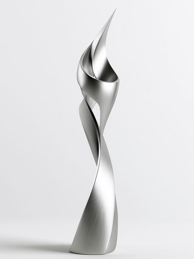 Silver Spiral Sculpture Poster.
