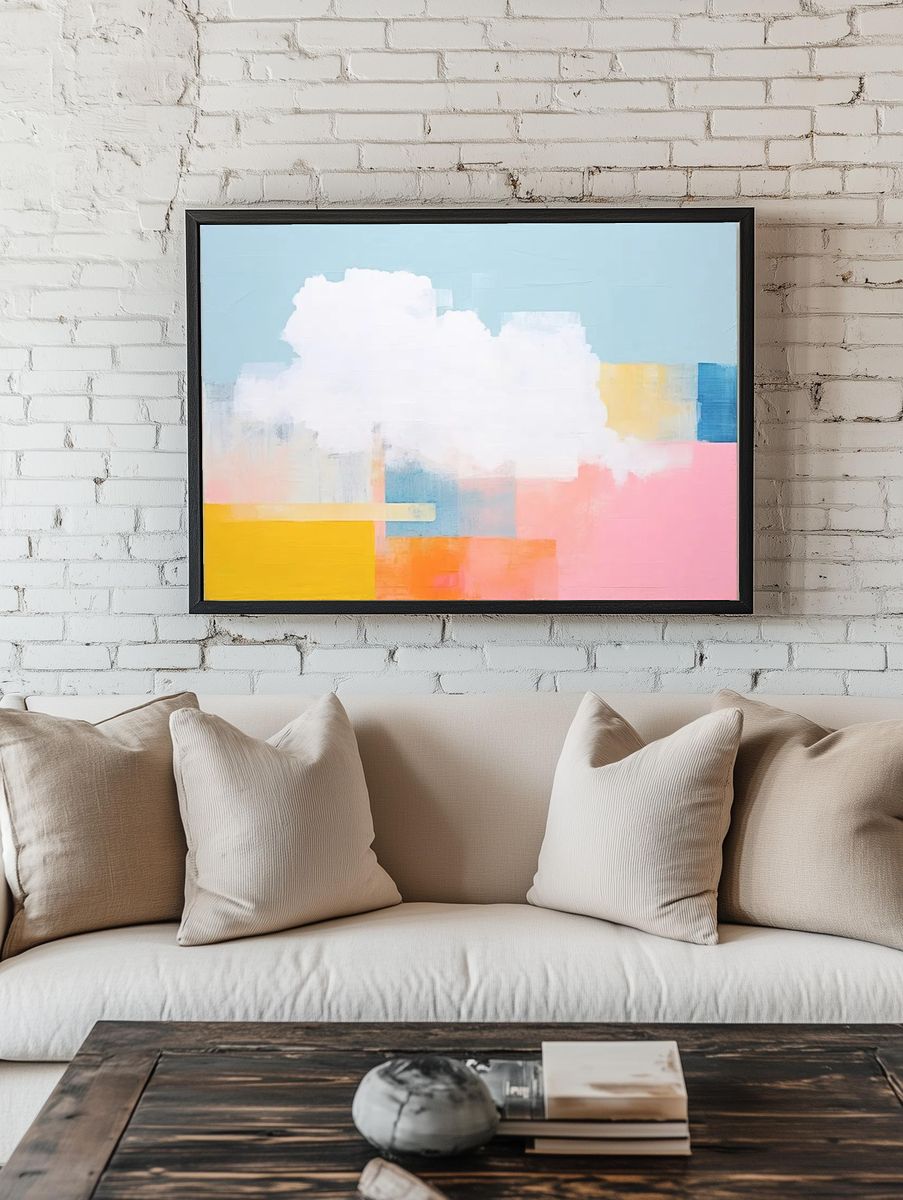 Pastel Cloud Abstract Poster. room preview