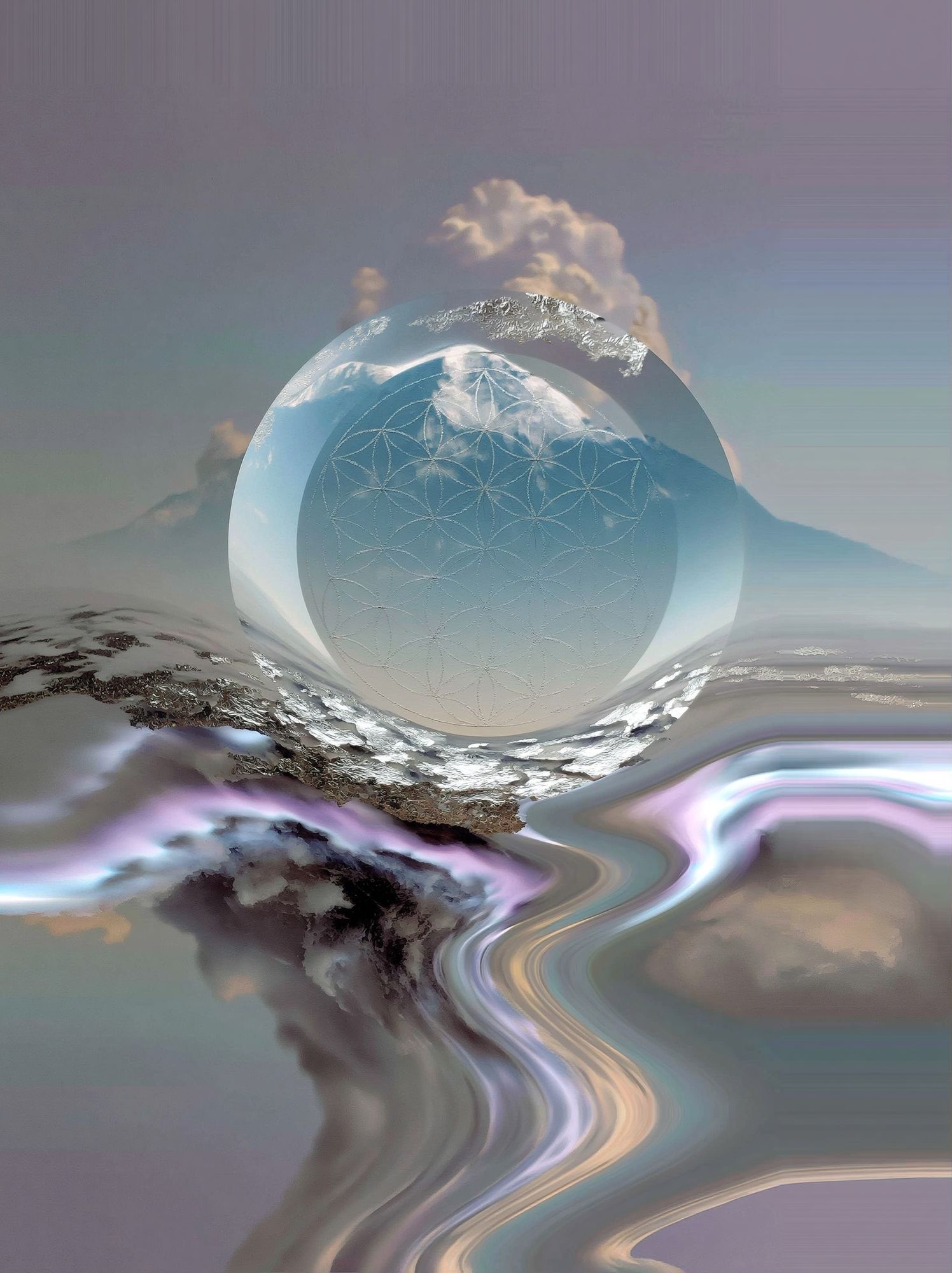 Crystal Mountain Portal Abstract Print. poster detail