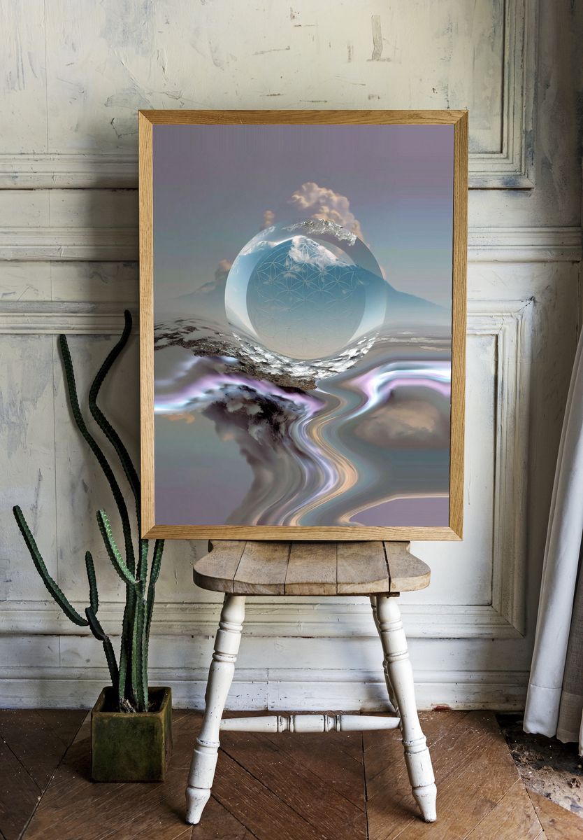 Crystal Mountain Portal Abstract Print. room preview