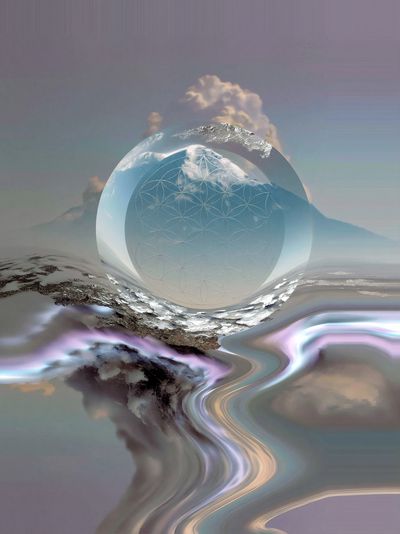 Crystal Mountain Portal Abstract Print. poster