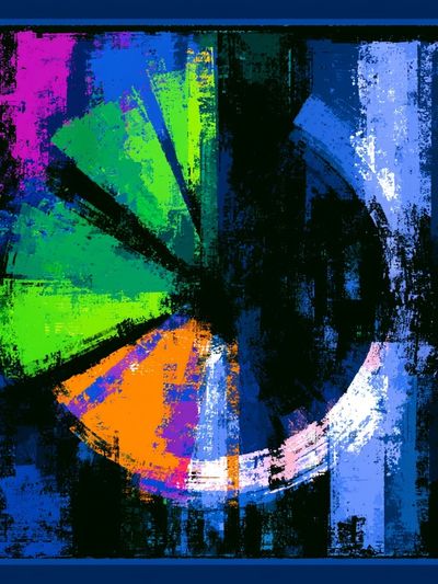 Neon Color Wheel Abstract Poster. poster print
