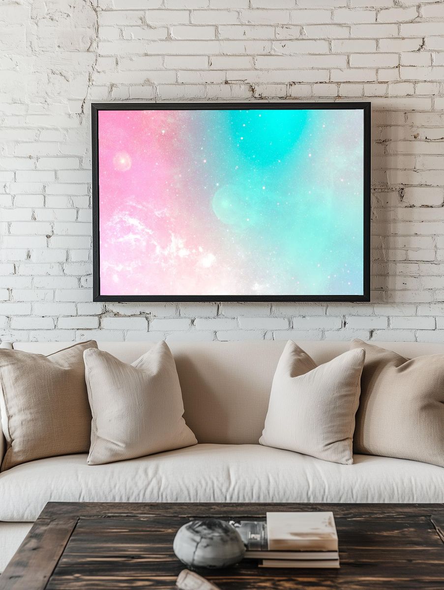 Gradient galaxy patterned background illustration. — room view 1