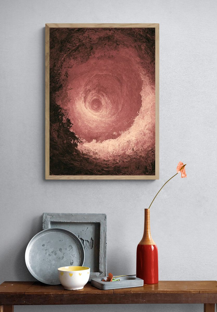 Rose Spiral Abstract Poster. — room view 3