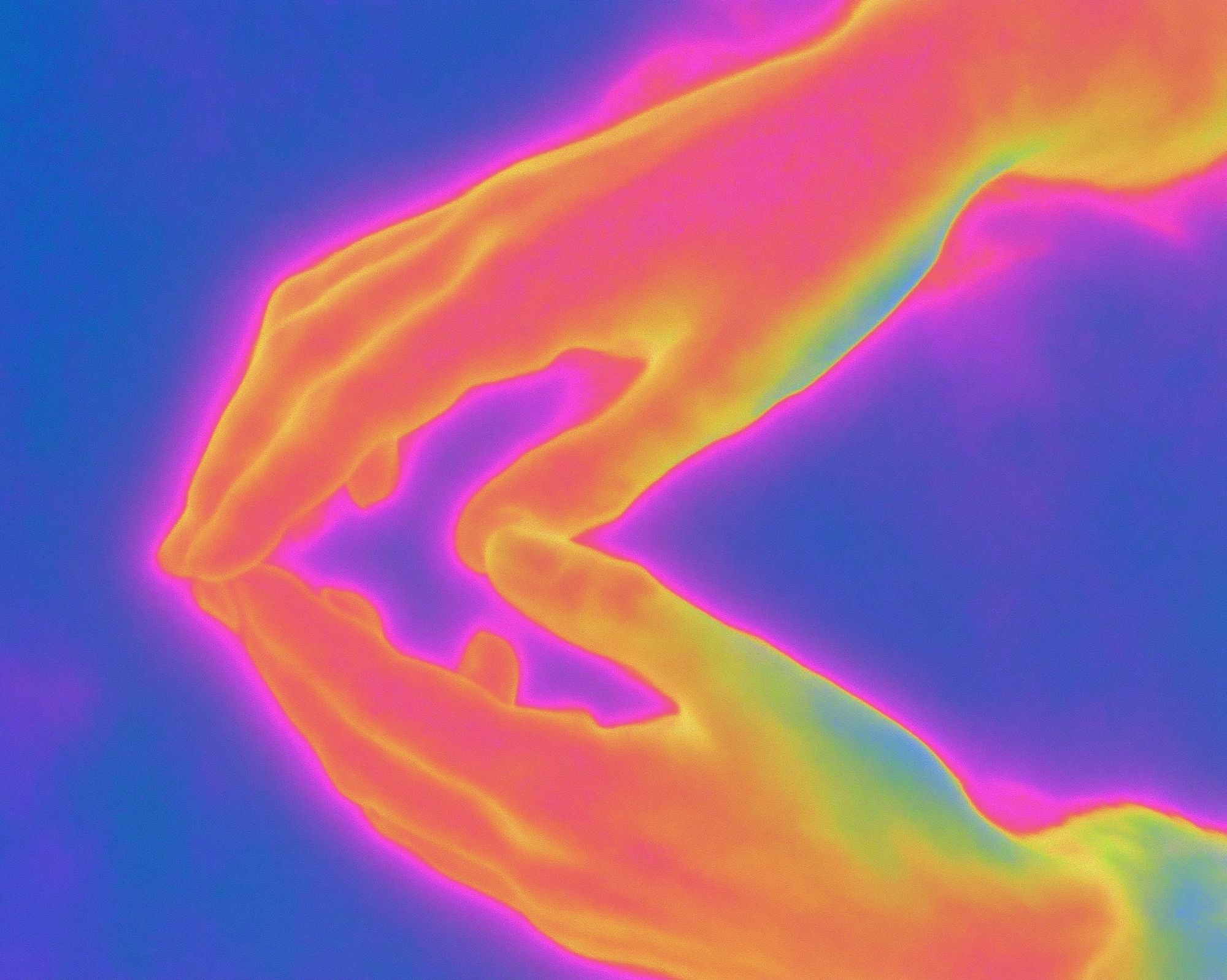 Neon Hands Abstract Poster. poster — abstract art