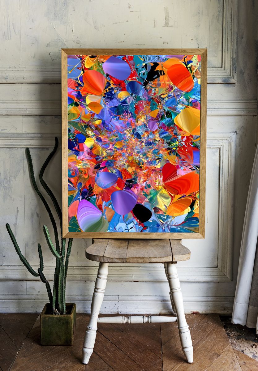 Chromatic Burst Abstract Poster. room preview