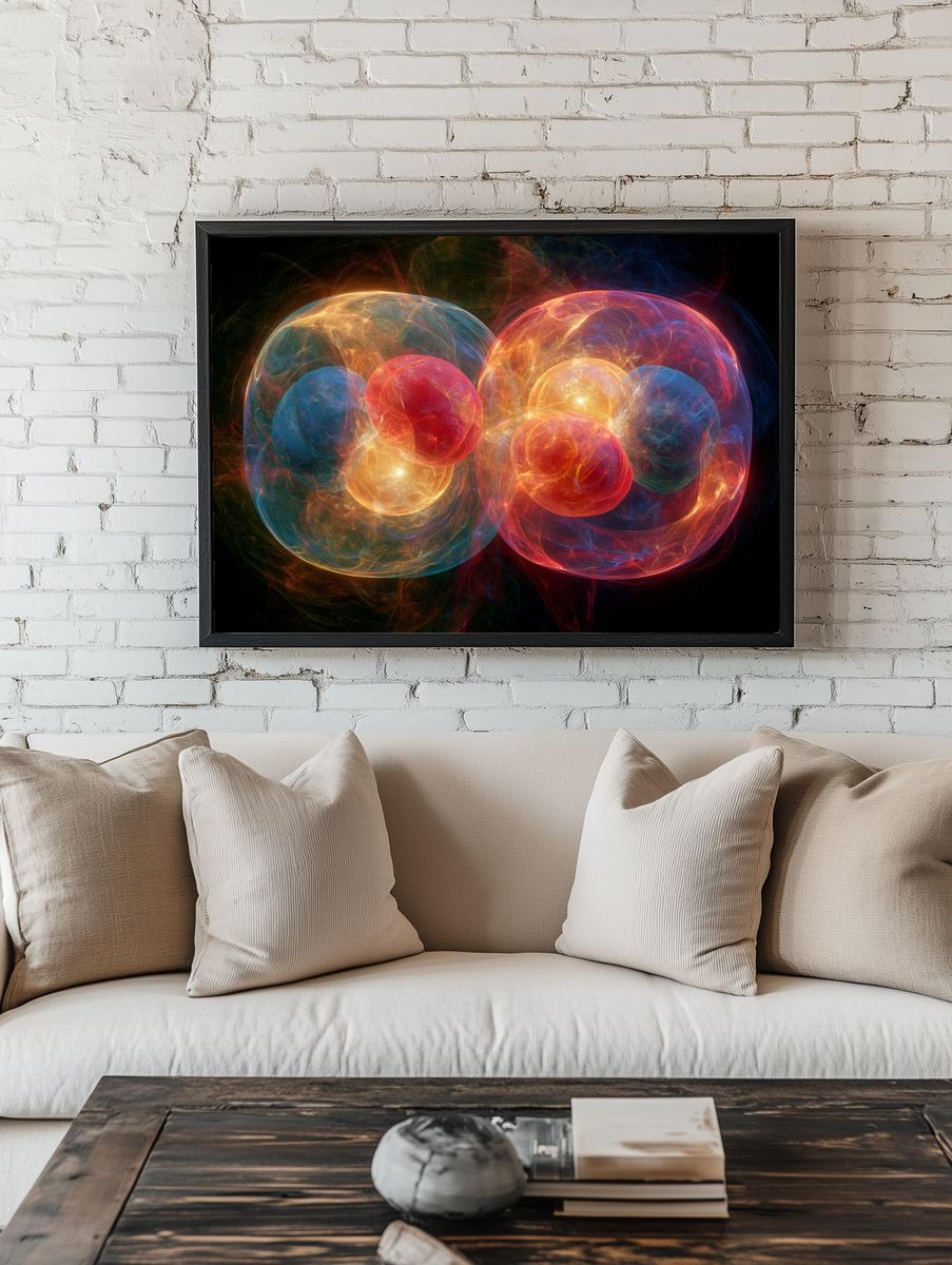 Neon Orbital Energy Abstract Poster. — room view 1