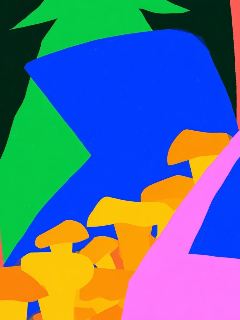 Neon Mushroom Abstract Poster. poster detail