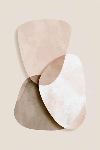 Neutral Organic Shapes Abstract Poster. poster print