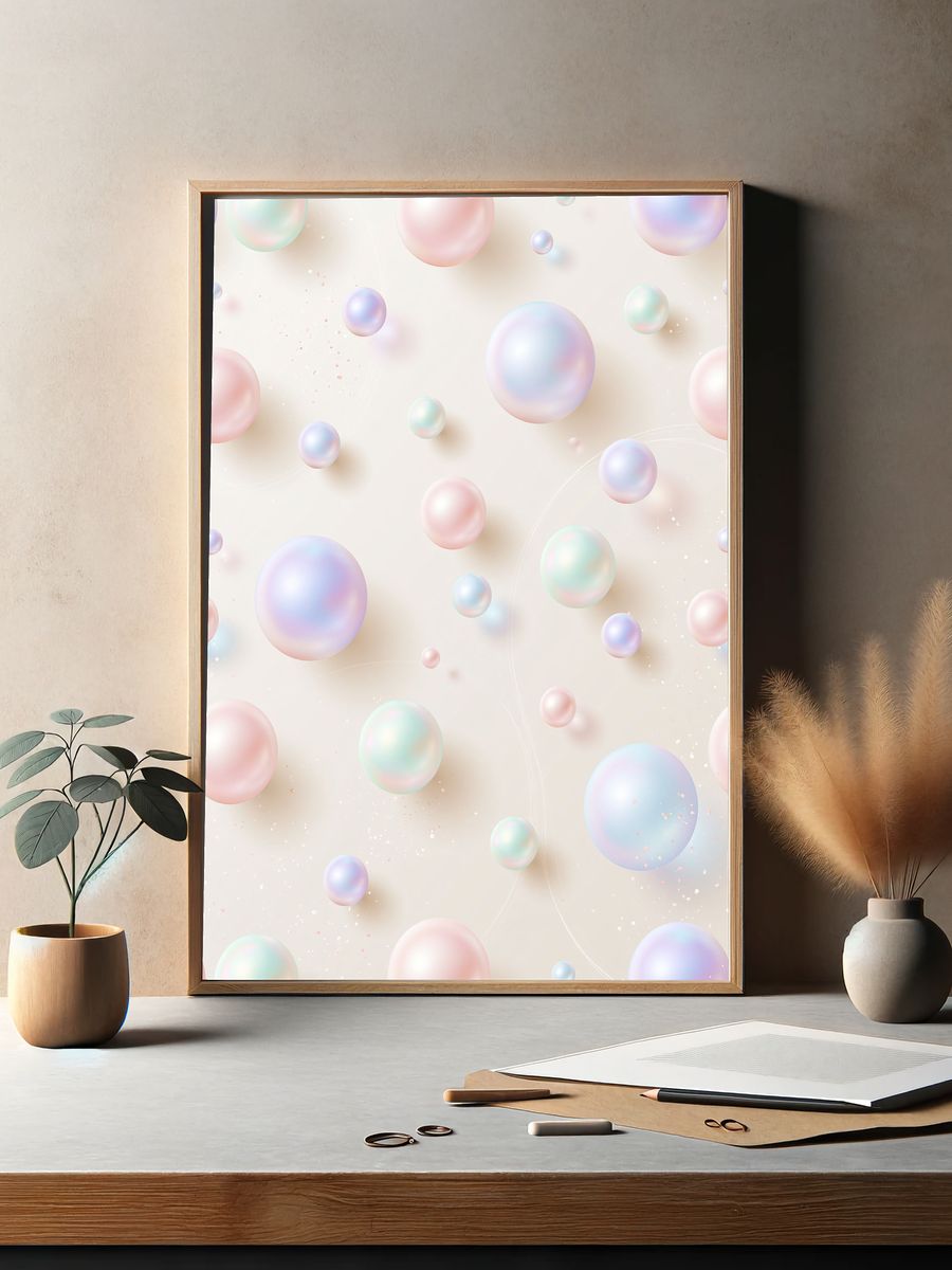 Pastel Bubble Dream Abstract Poster. — room view 2