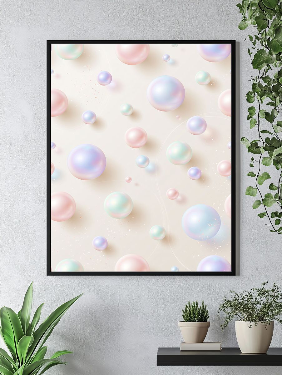 Pastel Bubble Dream Abstract Poster. — room view 4